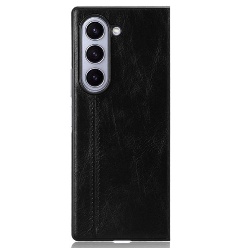 Etui Do Samsung Galaxy Z Fold 6 Przeszycia Z Imitacji Skóry