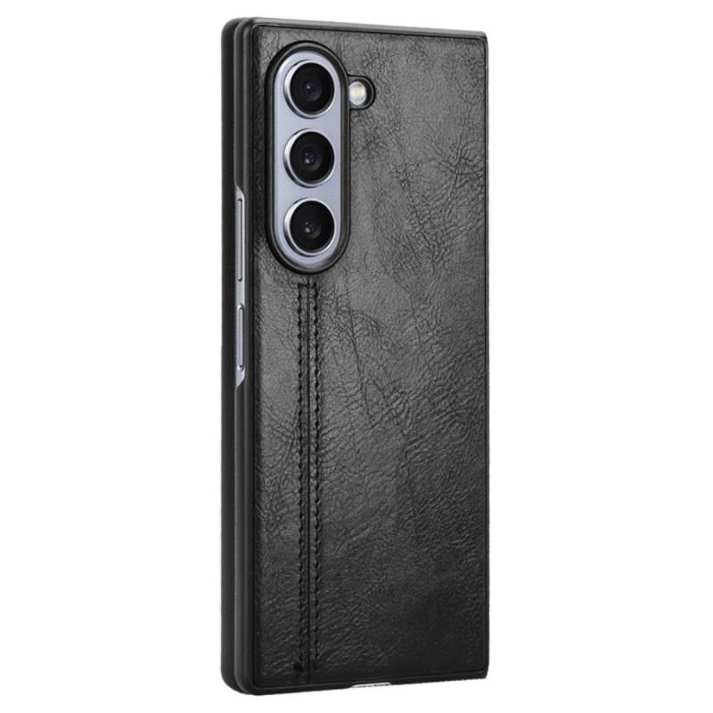 Etui Do Samsung Galaxy Z Fold 6 Przeszycia Z Imitacji Skóry