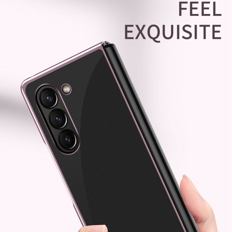 Etui Do Samsung Galaxy Z Fold 6 Przezroczyste Metalowe Krawędzie