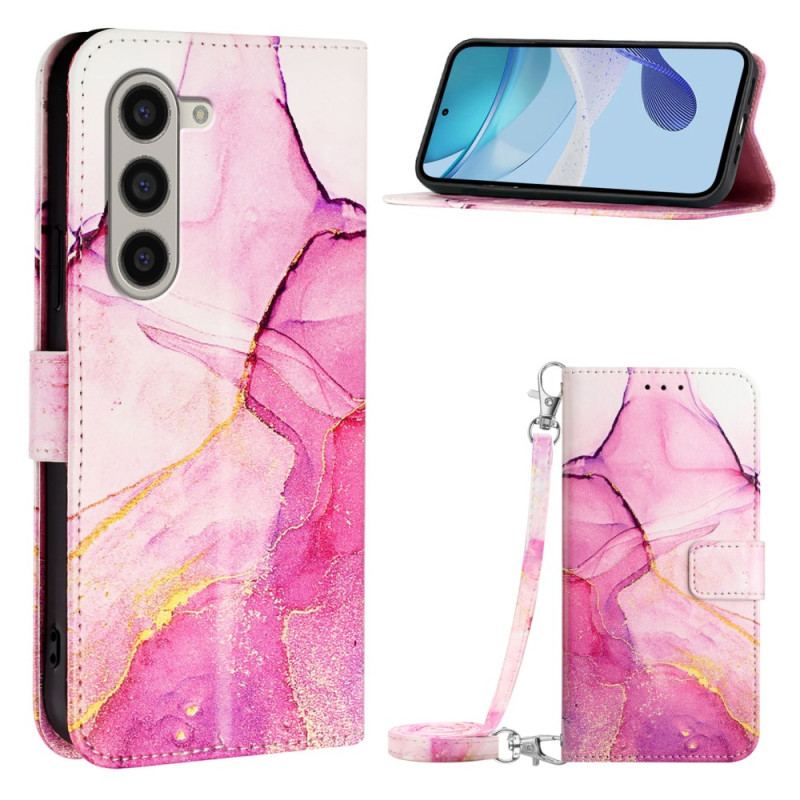 Etui Folio Do Samsung Galaxy Z Fold 6 Marmurowy Pasek Na Ramię