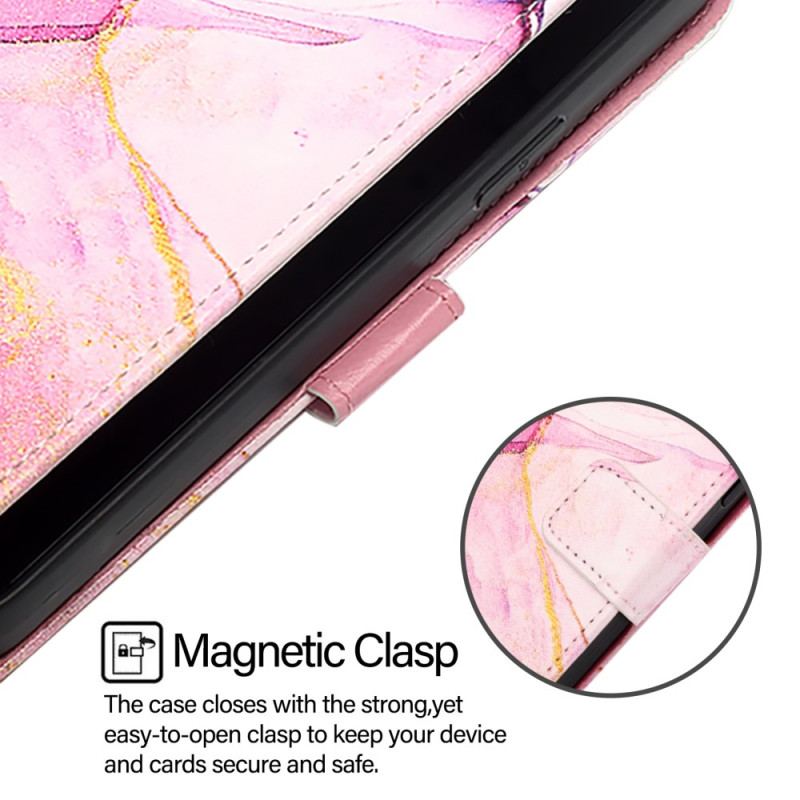 Etui Folio Do Samsung Galaxy Z Fold 6 Marmurowy Pasek Na Ramię