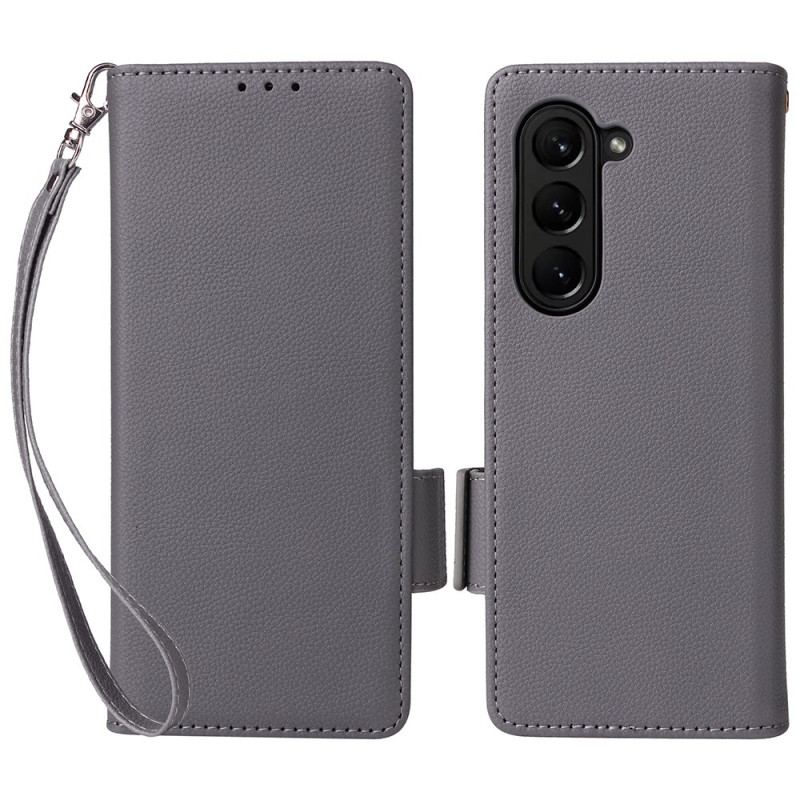 Etui Folio Do Samsung Galaxy Z Fold 6 Podwójne Zapięcie I Pasek