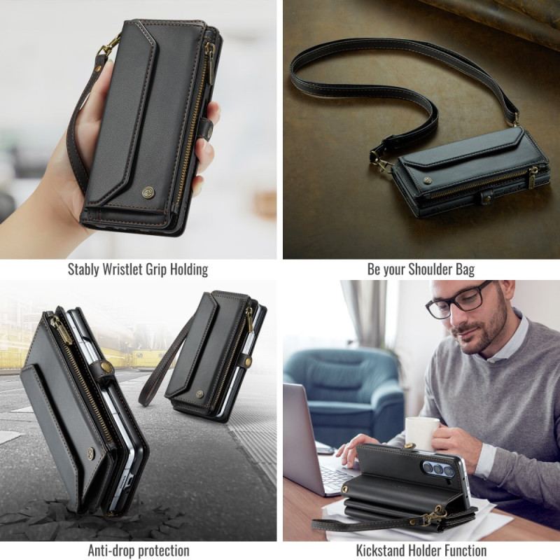Etui Folio Do Samsung Galaxy Z Fold 6 Portfel Na Ramię I Smycz Caseme
