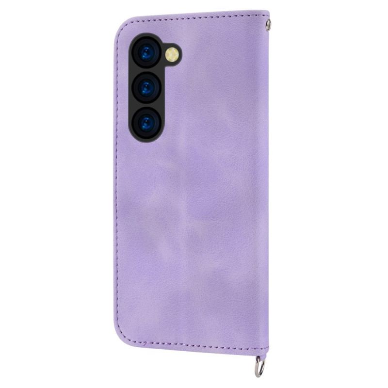 Etui Folio Samsung Galaxy Z Fold 6 Wzór Koronki Z Paskiem I Paskiem Na Ramię Etui Ochronne