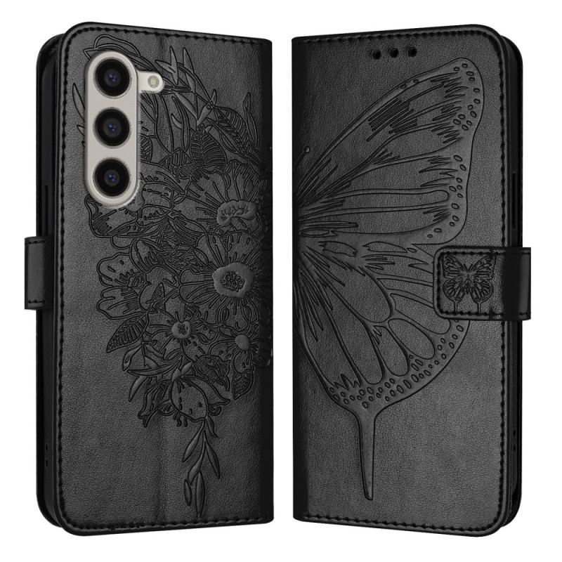 Pokrowce Samsung Galaxy Z Fold 6 Kwiatowy Motyl Z Paskiem