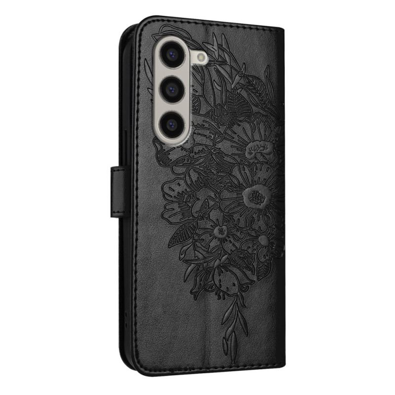 Pokrowce Samsung Galaxy Z Fold 6 Kwiatowy Motyl Z Paskiem