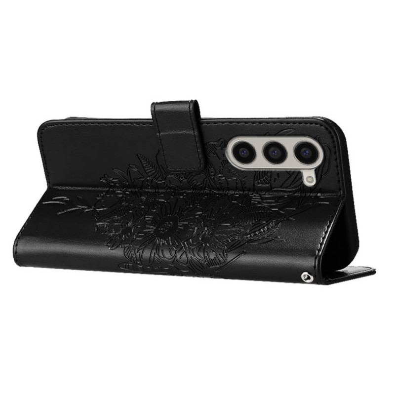 Pokrowce Samsung Galaxy Z Fold 6 Kwiatowy Motyl Z Paskiem