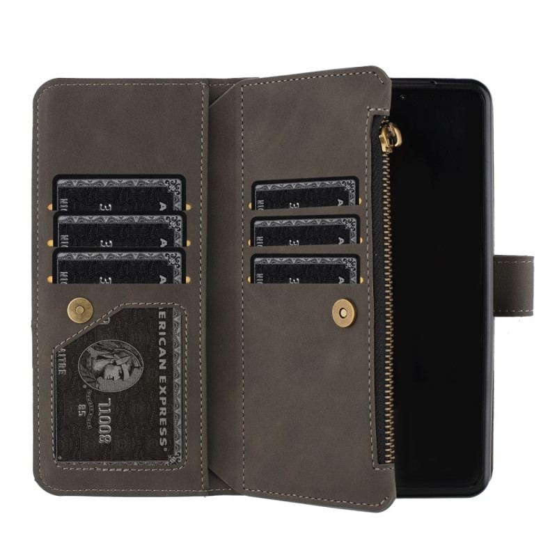 Skórzany Futerał Samsung Galaxy Z Fold 6 Etui Na Telefon Portfel W Geometrii Binfen Color