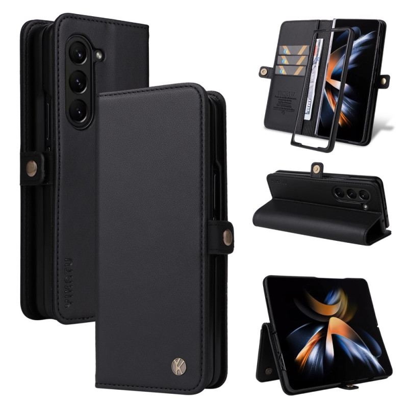 Skórzany Futerał Samsung Galaxy Z Fold 6 Etui Na Telefon Sztuczna Skóra Yikatu