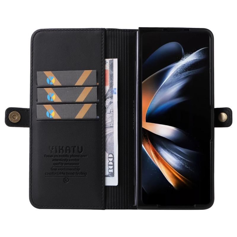 Skórzany Futerał Samsung Galaxy Z Fold 6 Etui Na Telefon Sztuczna Skóra Yikatu