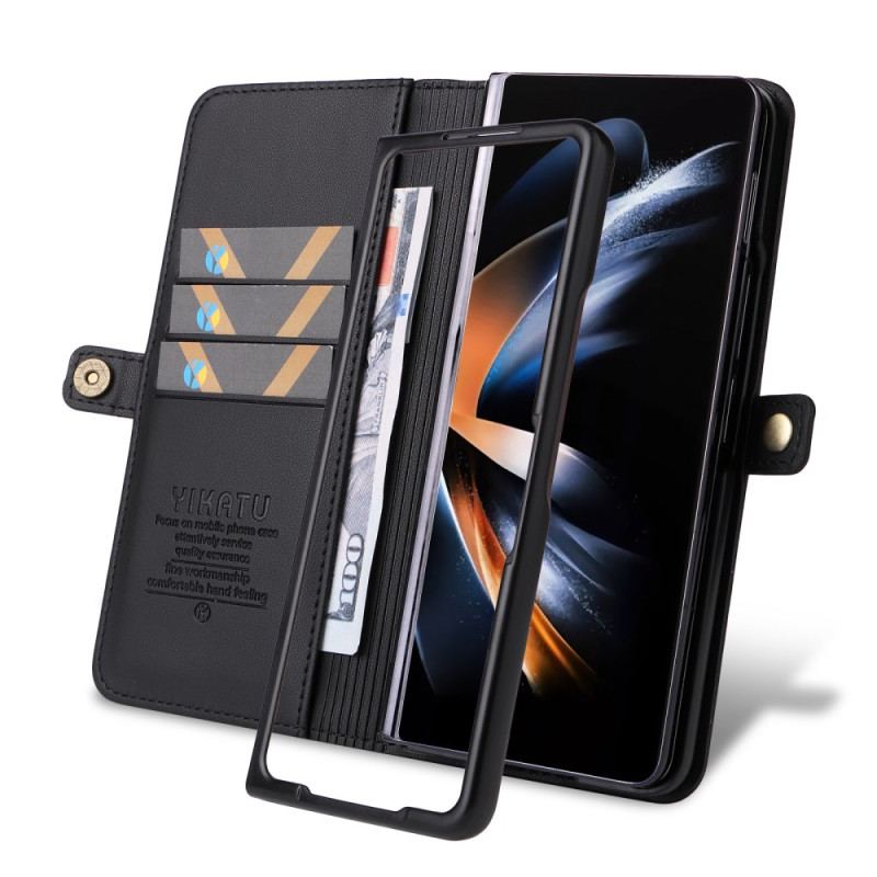 Skórzany Futerał Samsung Galaxy Z Fold 6 Etui Na Telefon Sztuczna Skóra Yikatu