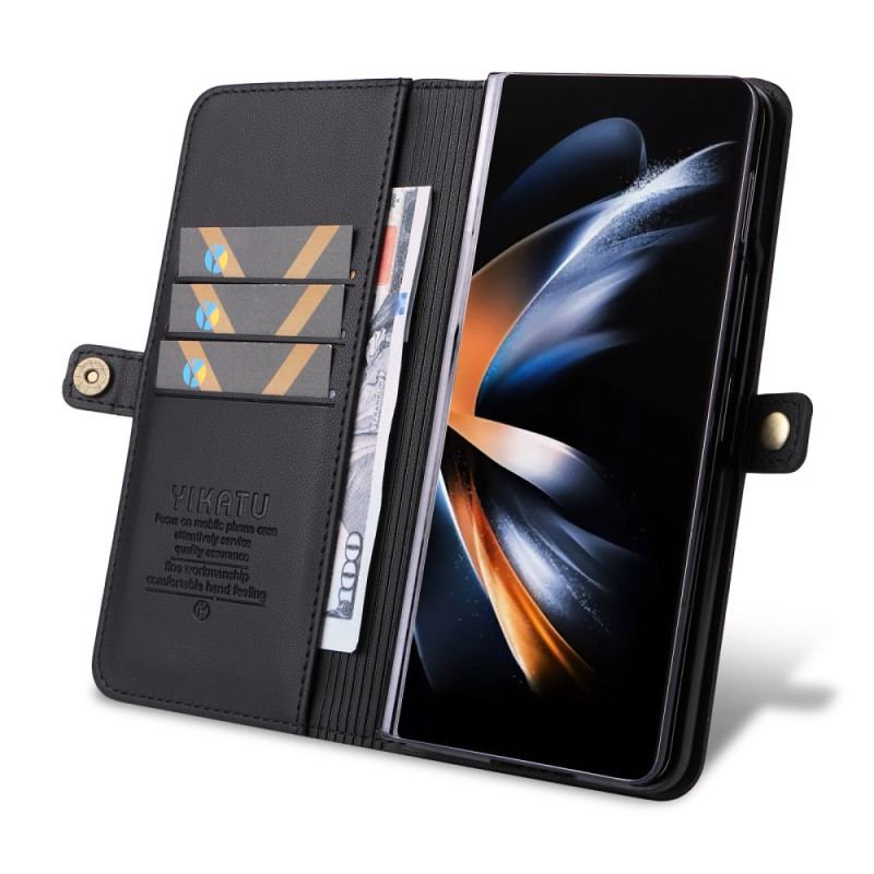 Skórzany Futerał Samsung Galaxy Z Fold 6 Etui Na Telefon Sztuczna Skóra Yikatu