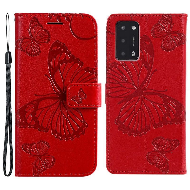 Skórzany Futerał do Oppo A16 / A16s Anti-fall Obsługa Funkcji Motyli