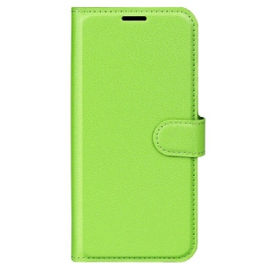 Etui Folio do Samsung Galaxy S23 Ultra 5G Klasyczny Efekt Skóry Liczi