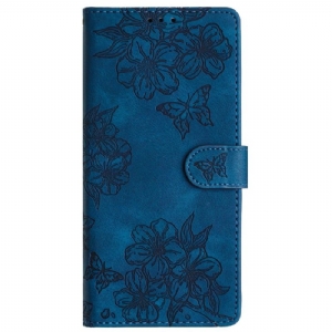 Etui Folio Do Google Pixel 9 Pro Efekt Kwiatowego Zamszu