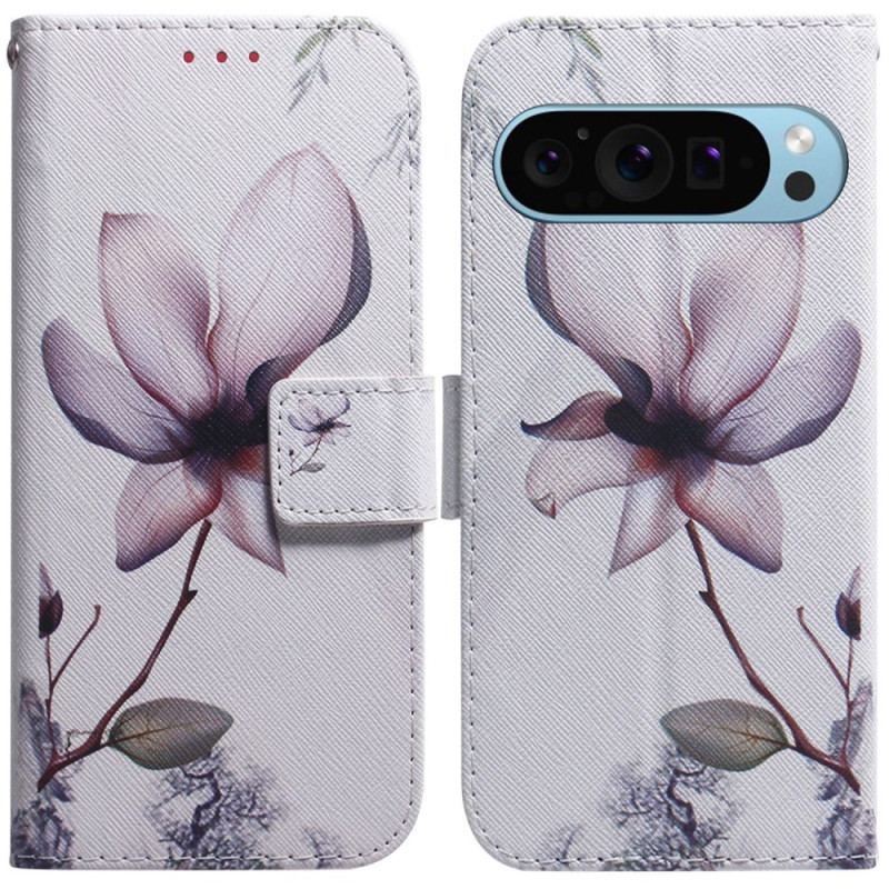 Etui Folio Do Google Pixel 9 Pro Różowy Kwiat
