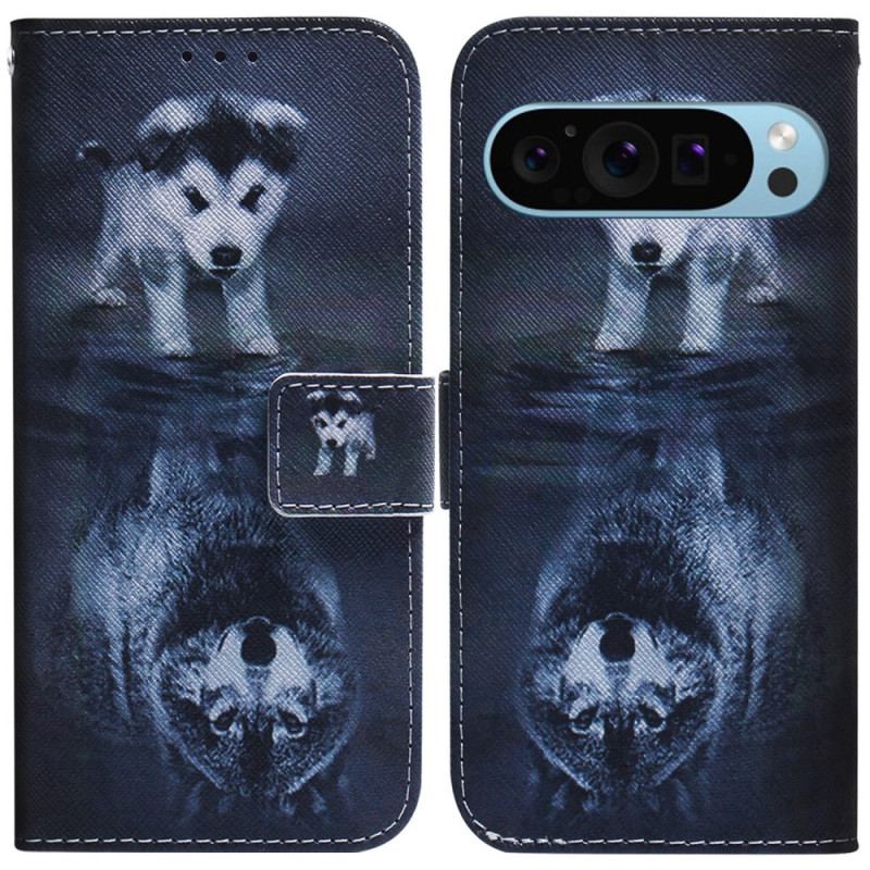 Skórzany Futerał Google Pixel 9 Pro Etui Na Telefon Sen Szczeniaka