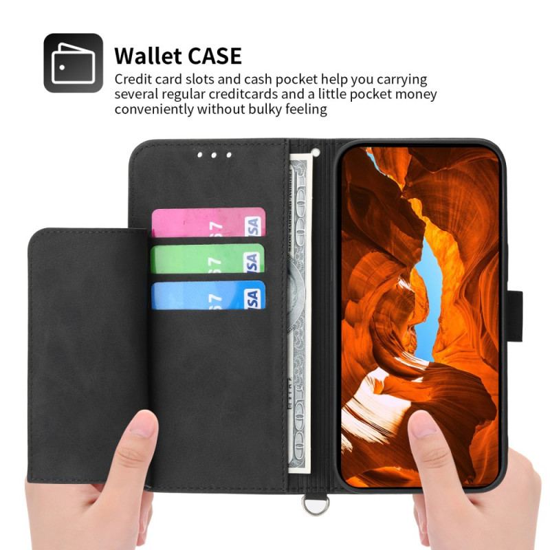 Etui Folio Samsung Galaxy M55 5g Koronka Z Paskiem I Paskiem Na Ramię