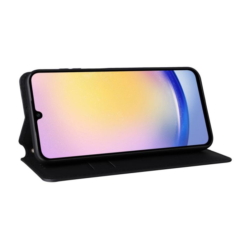 Flip Kotelot Samsung Galaxy M55 5g Wzór Rombu Etui Ochronne