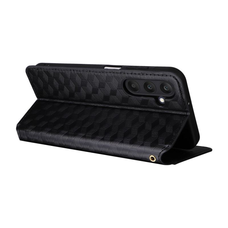 Flip Kotelot Samsung Galaxy M55 5g Wzór Rombu Etui Ochronne
