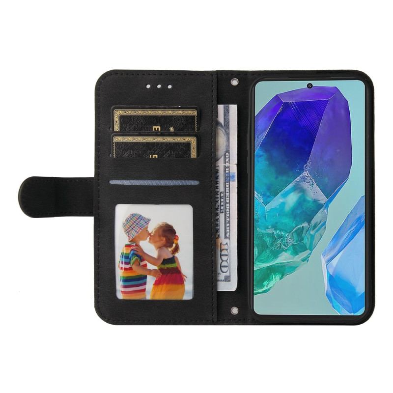 Skórzany Futerał Samsung Galaxy M55 5g Etui Na Telefon Nit I Pasek