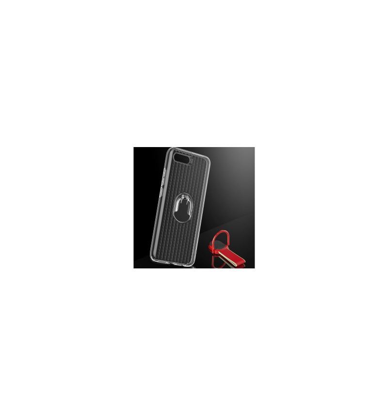 Etui do Honor 10 Classic Przezroczysty Z Uchwytem - Czerwony
