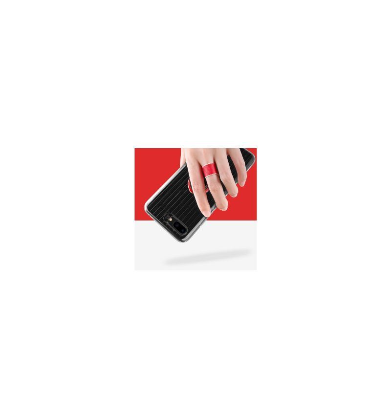 Etui do Honor 10 Classic Przezroczysty Z Uchwytem - Czerwony