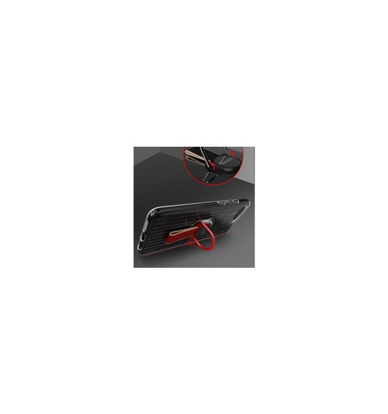 Etui do Honor 10 Classic Przezroczysty Z Uchwytem - Czerwony