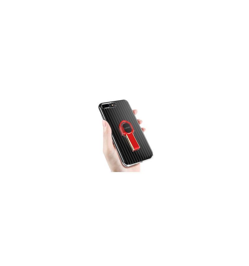 Etui do Honor 10 Classic Przezroczysty Z Uchwytem - Czerwony