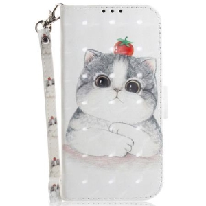 Etui Folio Do Xiaomi Redmi Note 13 Pro Plus 5g Kot I Truskawka Z Paskiem