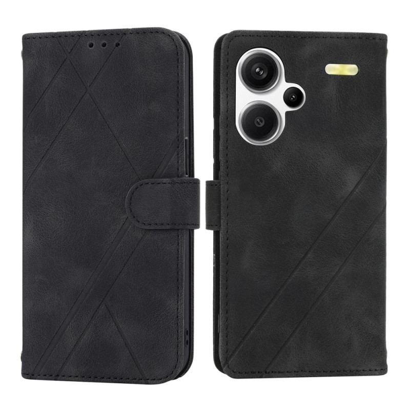 Etui Folio Xiaomi Redmi Note 13 Pro Plus 5g Dekoracja Linii Paska Etui Ochronne