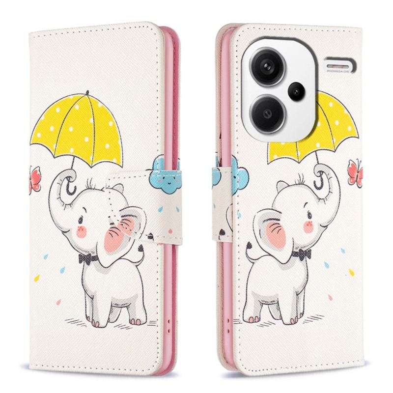 Etui Folio Xiaomi Redmi Note 13 Pro Plus 5g Parasol I Słoń Etui Ochronne