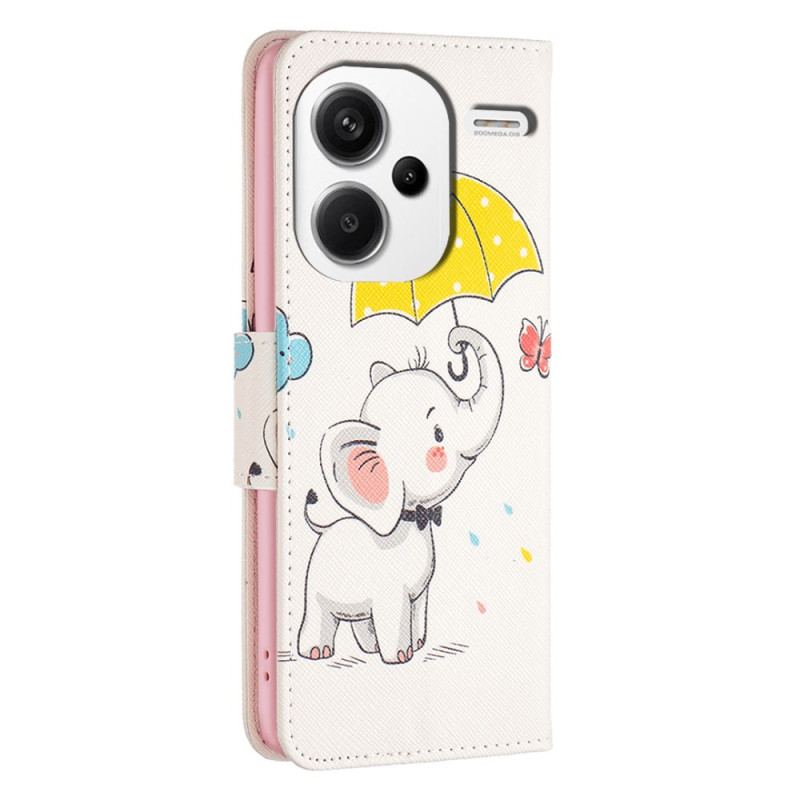 Etui Folio Xiaomi Redmi Note 13 Pro Plus 5g Parasol I Słoń Etui Ochronne