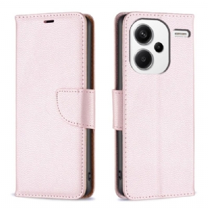 Etui Folio Xiaomi Redmi Note 13 Pro Plus 5g Tekstura Liczi Z Paskiem