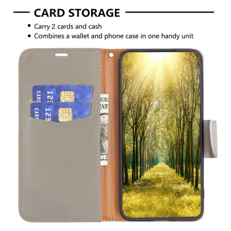 Etui Folio Xiaomi Redmi Note 13 Pro Plus 5g Tekstura Liczi Z Paskiem