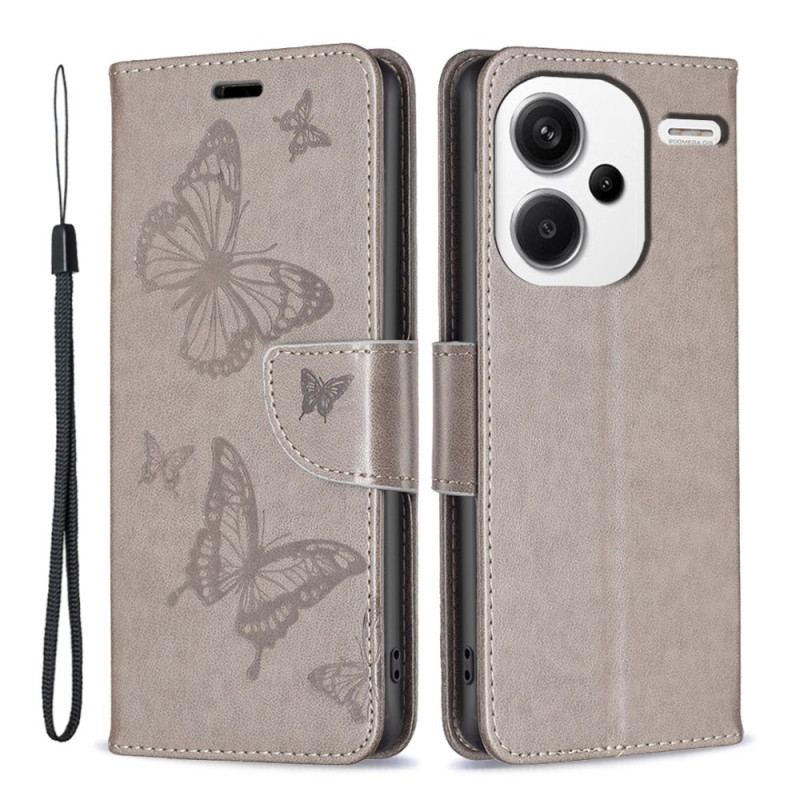 Etui Folio Xiaomi Redmi Note 13 Pro Plus 5g Wzór Motyla Z Paskiem Etui Ochronne