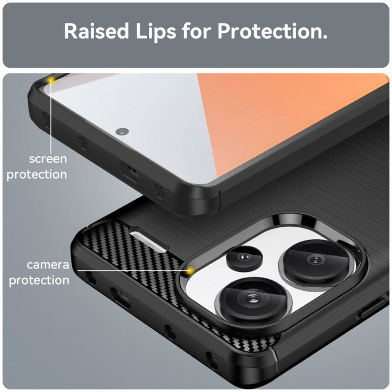 Etui Xiaomi Redmi Note 13 Pro Plus 5g Szczotkowane Włókno Węglowe Etui Ochronne