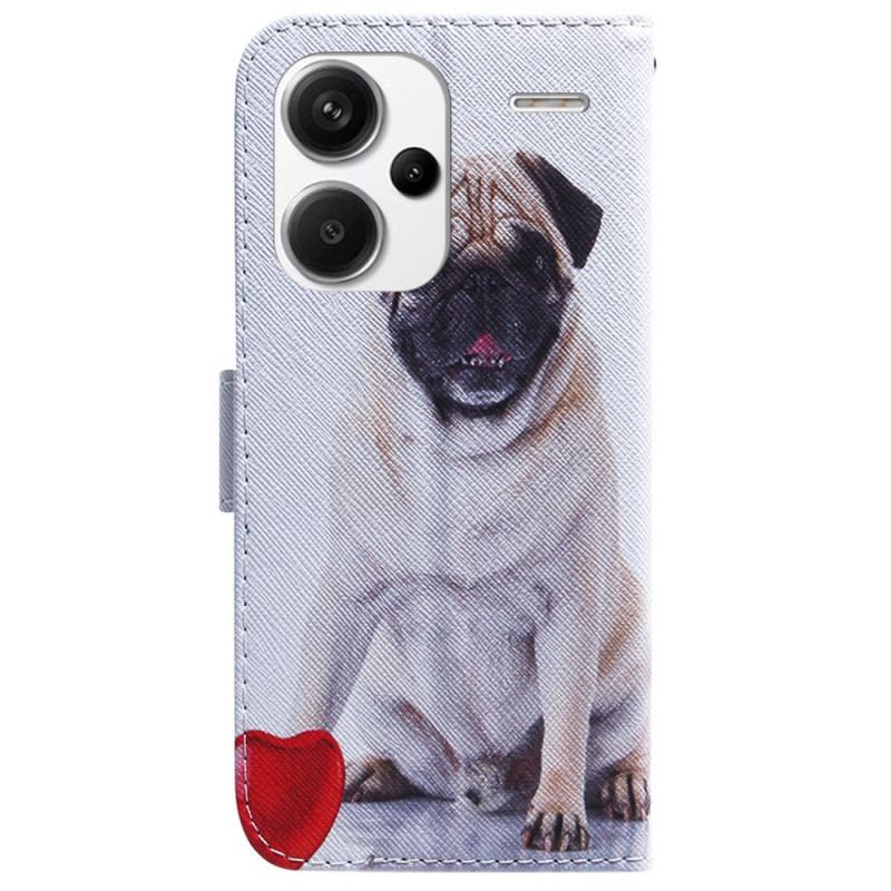 Skórzany Futerał Xiaomi Redmi Note 13 Pro Plus 5g Etui Na Telefon Mops