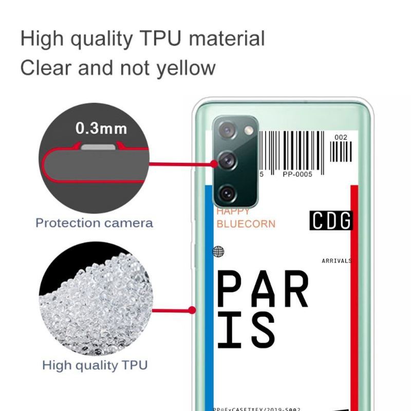 Etui do Samsung Galaxy S20 FE Biznes Karta Pokładowa 02 Paryż