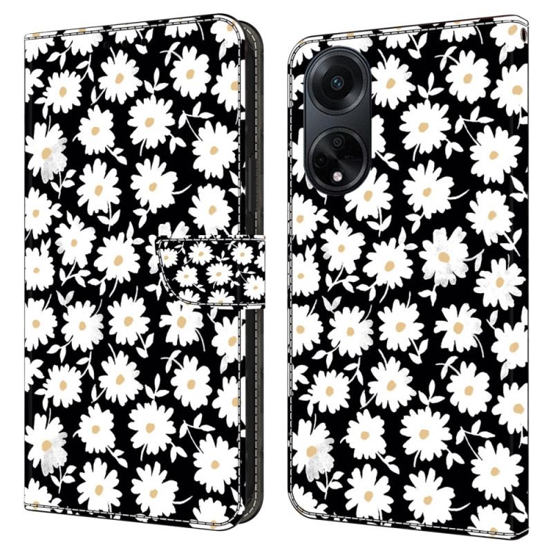 Etui Folio Oppo A98 5g Stokrotki Etui Ochronne
