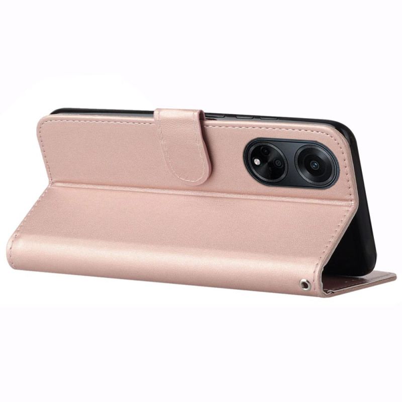 Obudowa Oppo A98 5g Etui Na Telefon Efekt Skóry Z Paskiem