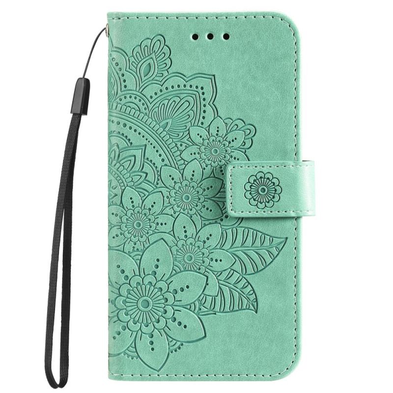 Skórzany Futerał Oppo A98 5g Etui Na Telefon Nadruk Mandali Z Paskiem
