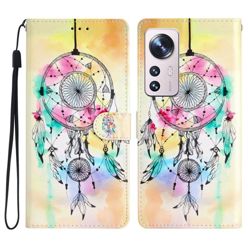 Etui Folio do Xiaomi 12 Lite z Łańcuch Łapacz Snów Na Pasku