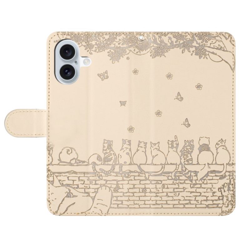 Etui Folio Do iPhone 16 Koty W Stringach