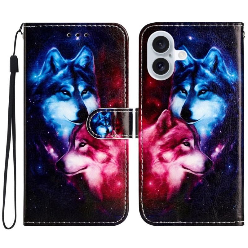 Etui Folio Do iPhone 16 Para Rzemieślniczych Wilków