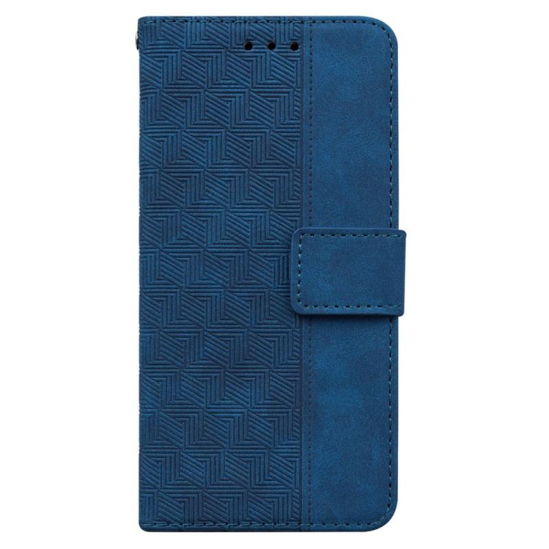 Etui Folio Do iPhone 16 Tkany Wzór Na Ramiączkach