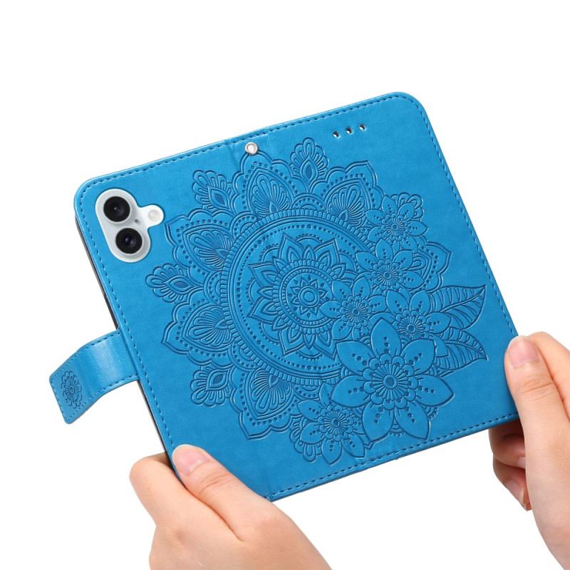Etui Folio iPhone 16 Nadruk Mandali Z Paskiem