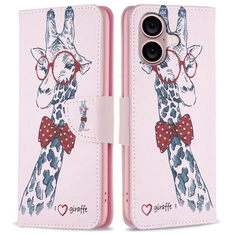 Etui Folio iPhone 16 Żyrafa