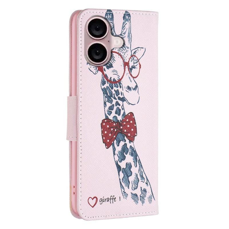 Etui Folio iPhone 16 Żyrafa