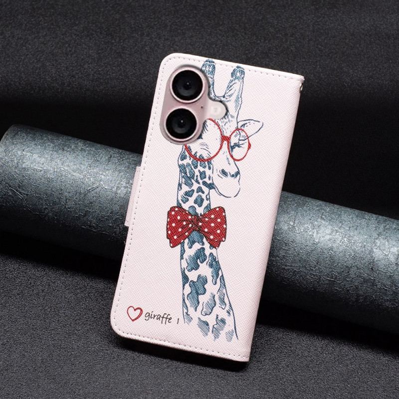 Etui Folio iPhone 16 Żyrafa